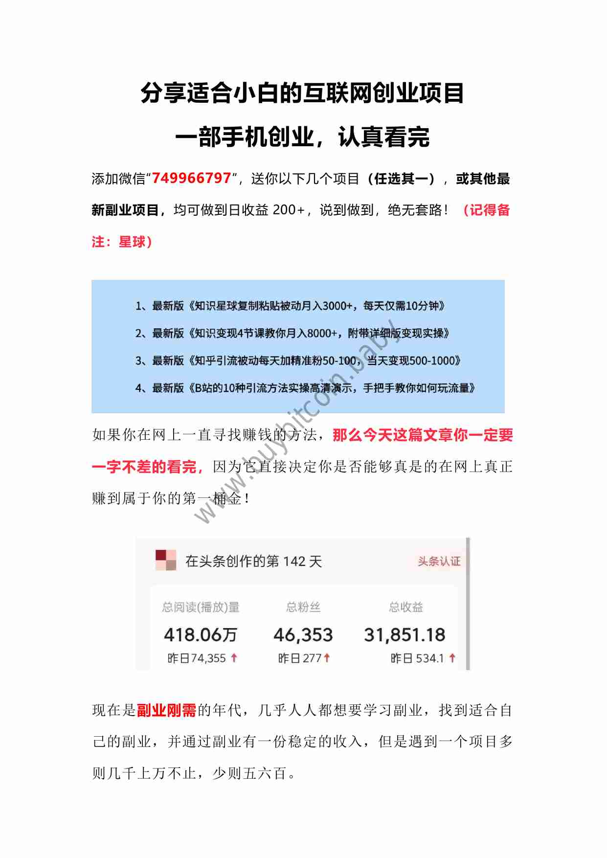 分享适合小白的互联网创业项目.pdf-0-预览