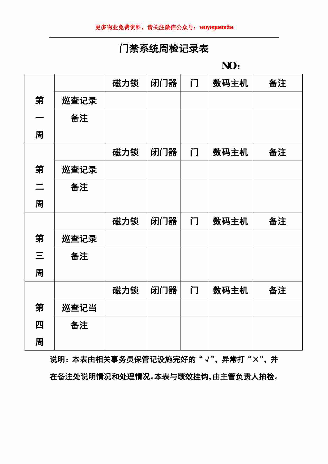 15 门禁系统周检记录表.pdf-0-预览