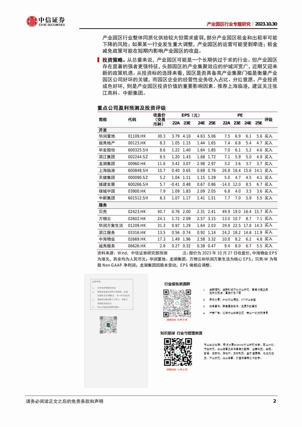 房地产和物业服务行业产业园区行业专题研究：详解供给增加挑战，共享产业集聚红利 20231030 -中信证券.pdf-1-预览