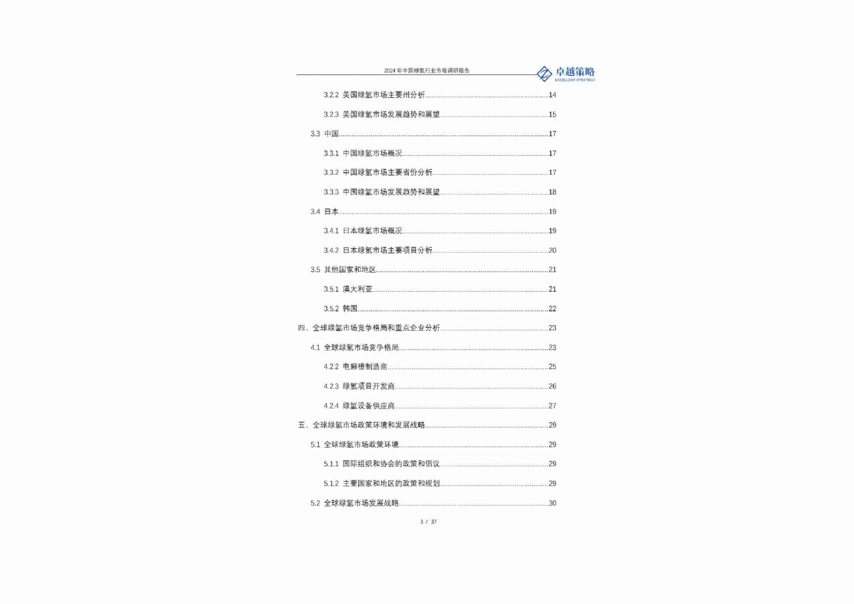 卓越策略：中国绿氢行业市场调研报告 2024.pdf-2-预览