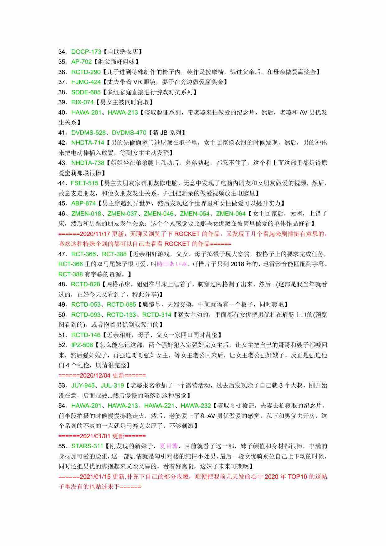 某网友近万字分享自己收藏的女优、剧情以及企划番号.pdf-2-预览