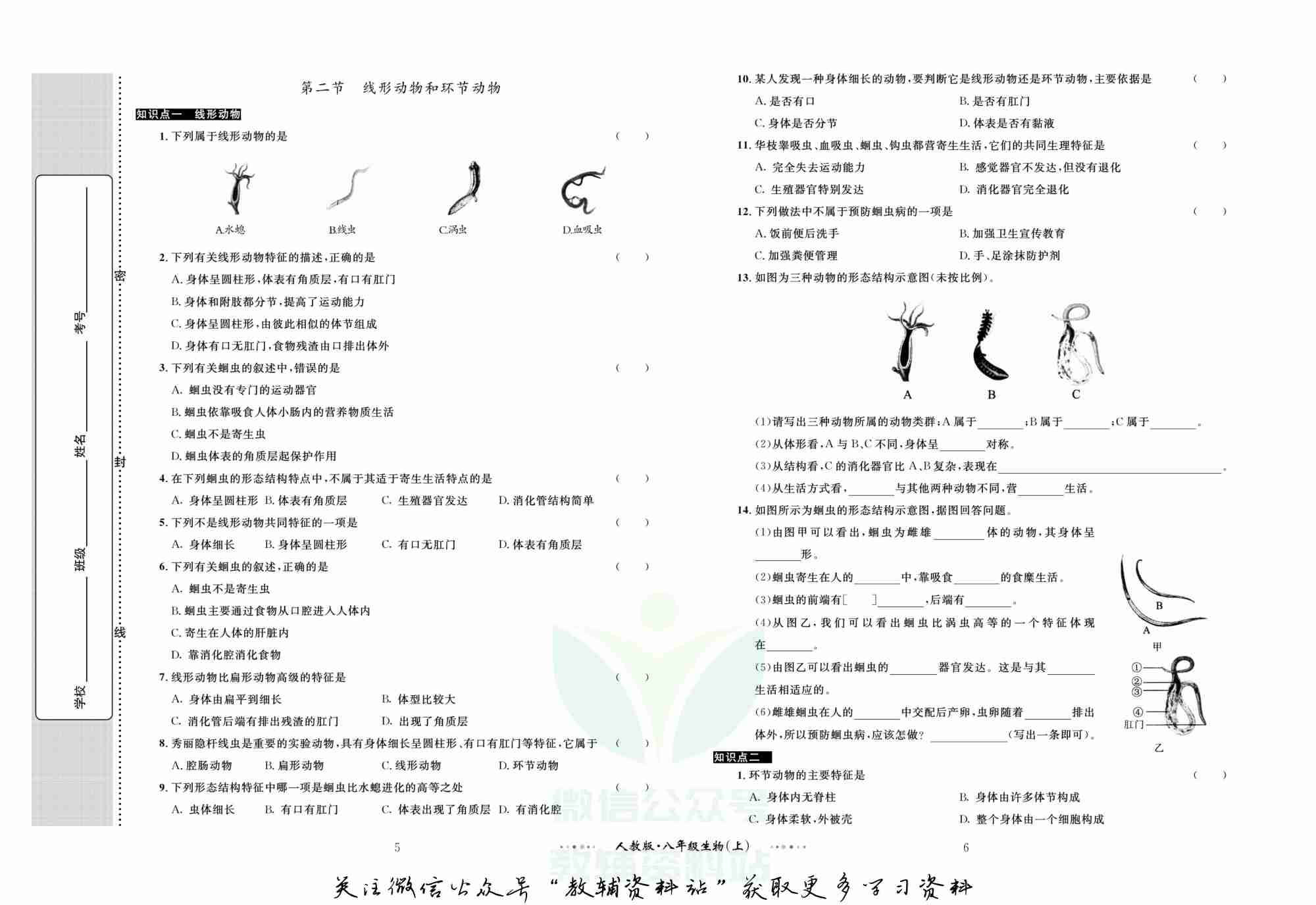 黄冈名师金考卷八年级上册生物人教版(1).pdf-3-预览